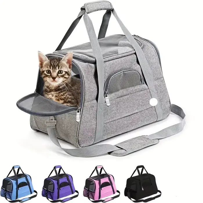 Porte-animaux pour chats de grande et moyenne taille, porte-animaux à côtés souples pour chats et ch