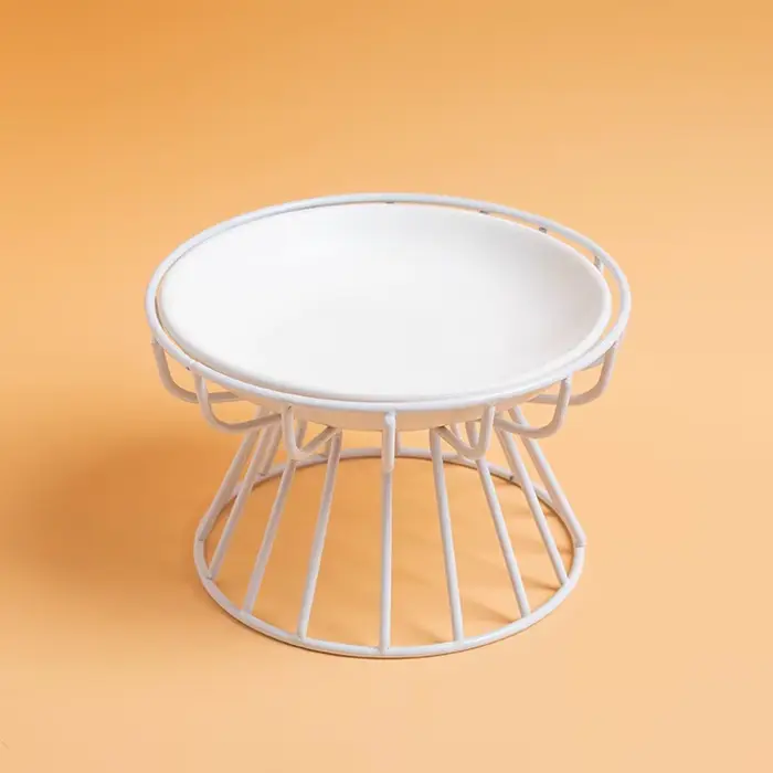 1 ensemble (1 support + 1 bol) bol en céramique pour chat de grande hauteur, facile à nettoyer 1 bol