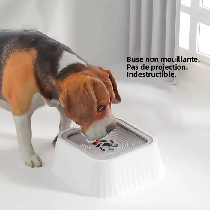 1 bol à eau anti-déversement pour animaux de compagnie - Conçu pour les chats et les chiens avec base antidérapante et fonction flottante