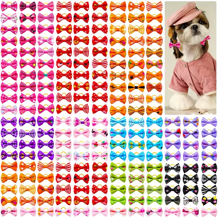 Nœuds de cheveux décorés pour petits chiens, 10/20/30 pièces, accessoires de toilettage pour petits 