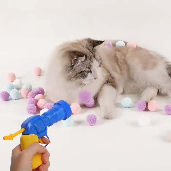 Pistolet de tir en peluche pour chat, jouet silencieux, soulagement interactif, auto-salon, Micro él
