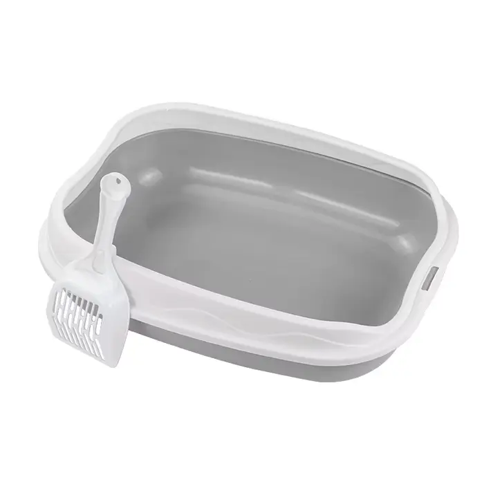 Bac à litière semi-fermé anti-éclaboussures, toilettes pour chat, grands fournitures de nettoyage po