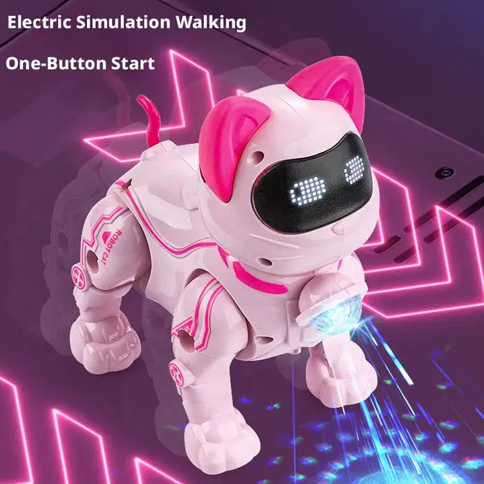 Robot chat électrique interactif avec laisse