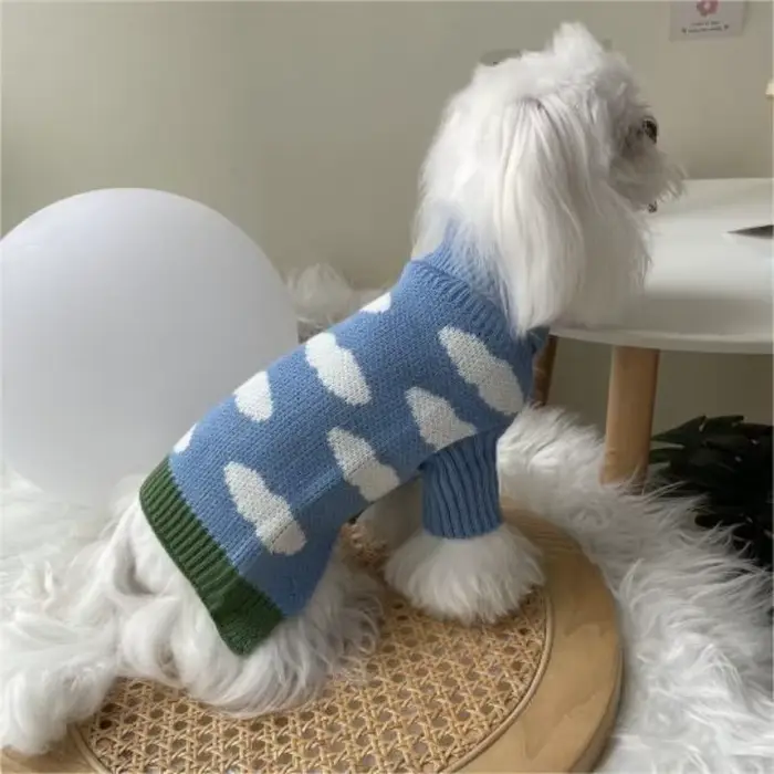 Pull nuage pour chien, vêtements chauds pour chats au printemps
