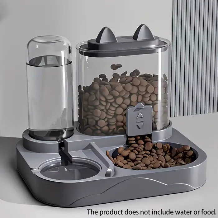 Distributeur d'eau et de nourriture 2 en 1 pour animaux de compagnie, séparation sec-humide, plastiq