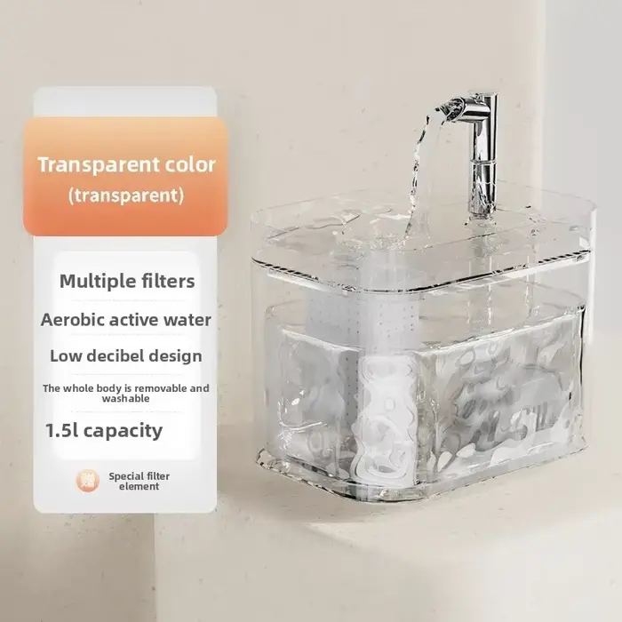 Fontaine à eau pour chat de 1,5 L, filtre à recirculation automatique, grande capacité, distributeur