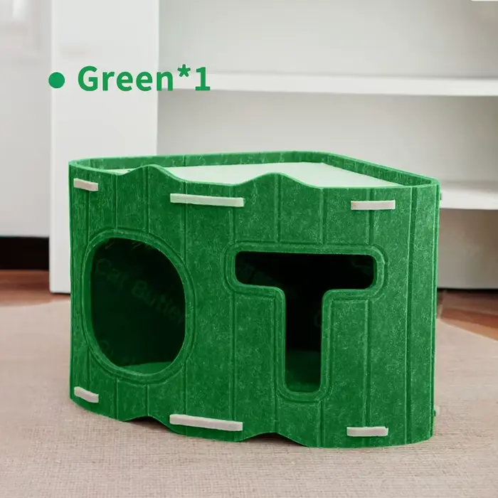 KEMORELA Lit pour chat multi-niveaux en forme de tronc d'arbre, griffoir en feutre et structure d'es