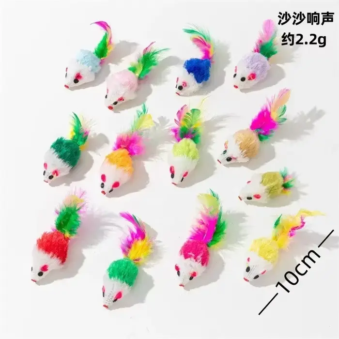 5 pièces hochet chat souris jouets également préfabriqués herbe-aux-chats fausse fourrure chat souri