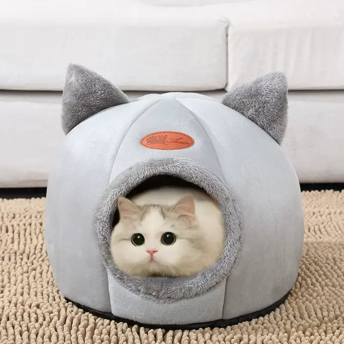 Nouveau confort de sommeil profond en hiver lit de chat tapis de glace panier petit chien maison pro