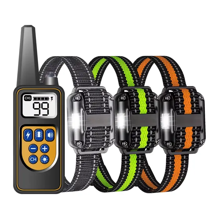 Collier de dressage pour chien avec télécommande, colliers anti-choc étanches IP67, 3 chiens, grands