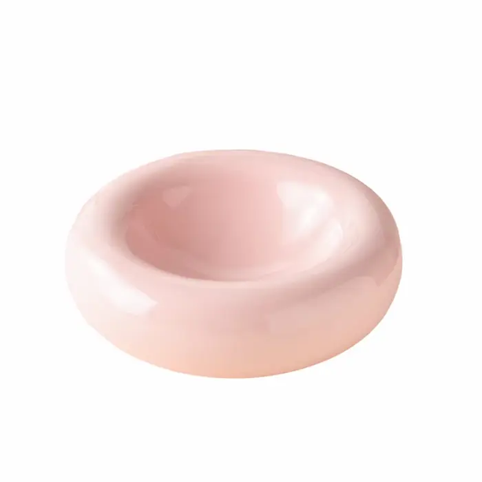 Bol pour chat en céramique minimaliste, forme donut, grande capacité, antidérapant, design esthétiqu