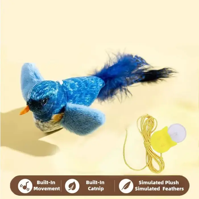 Jouet pour chat qui imite le son d'un oiseau, amuse le chat, amuse-t-il soi-même, soulage l'ennui, c