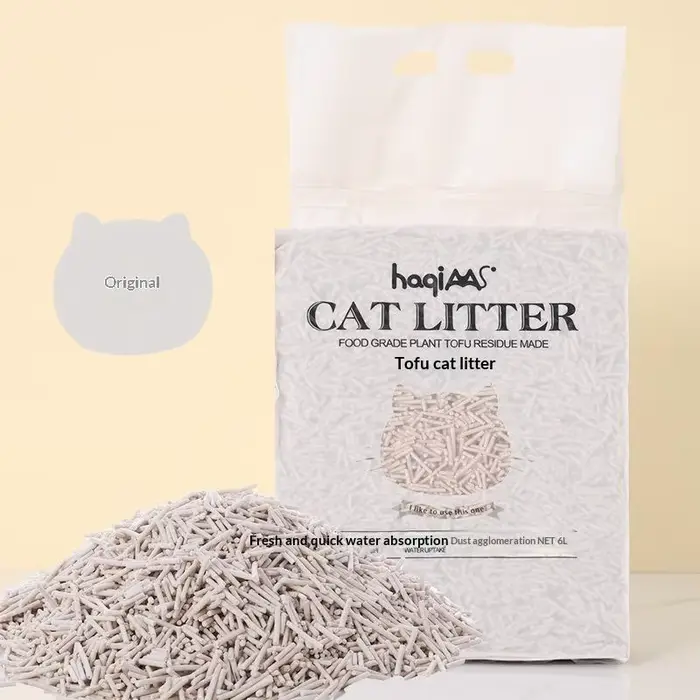 Litière pour chat Tofu plante originale 6L thé vert plante mixte litière pour chat agglomération rap