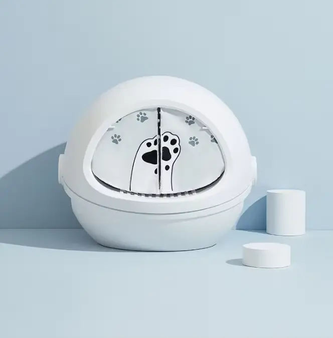 Boîte à litière pour chat, boîte à litière autonettoyante pour chats, grande boîte à litière fermée,
