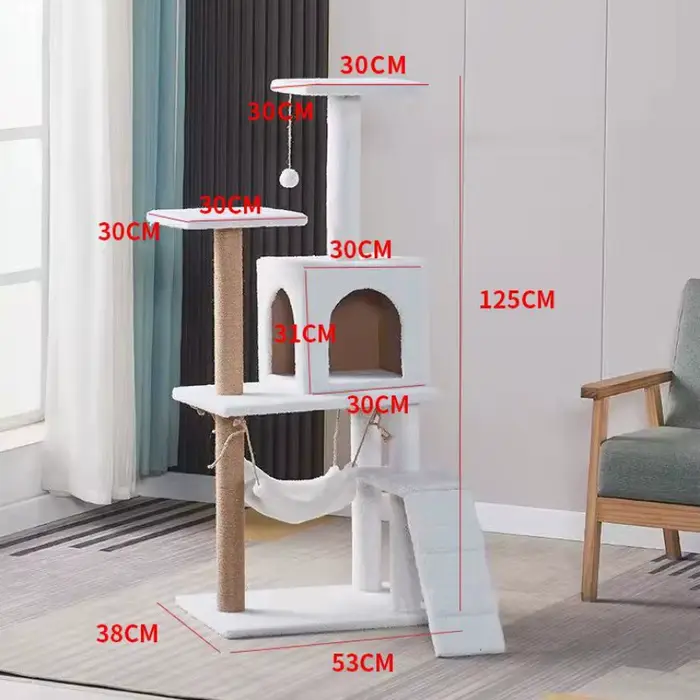 Griffoir pour chat, vente directe d'usine, arbre à griffoir pour chat, structure en bois à trois niv