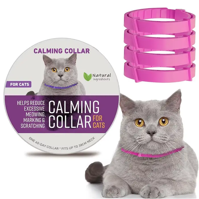 Collier apaisant pour chien et chat, sangle de cou en plastique, collier apaisant pour chat réglable, soulage l'anxiété, élimine l'agitation, produit apaisant pour animaux de compagnie