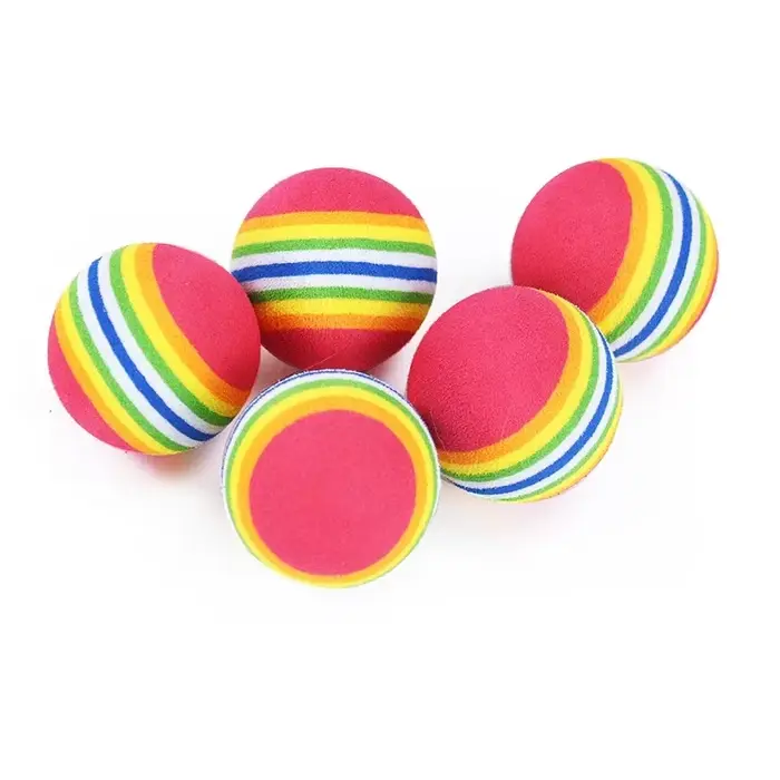Lot de 5/10 balles arc-en-ciel interactives pour chats et chiens, jouets à mâcher, à gratter et à en