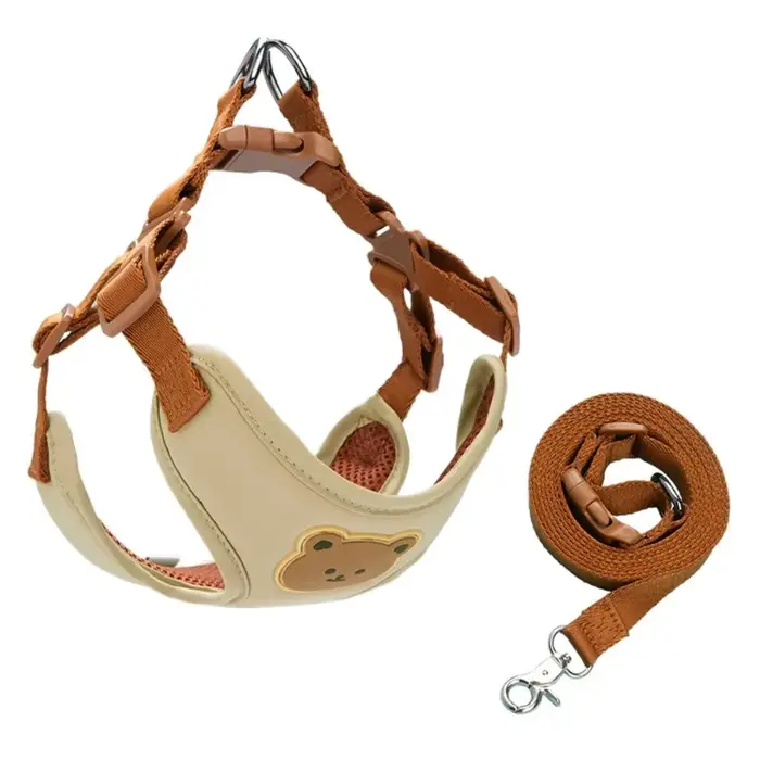 Harnais créatif et mignon pour animaux de compagnie, laisse Anti-fuite réglable, sangle de poitrine