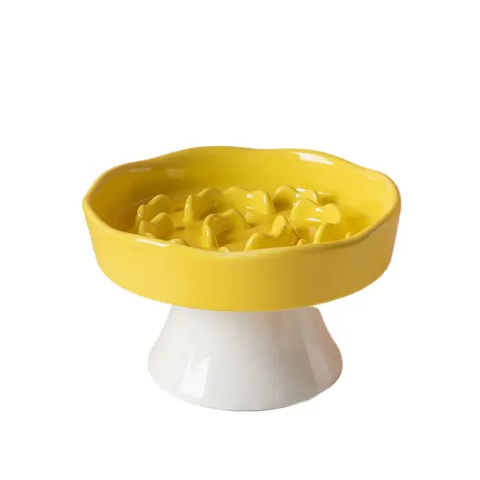 Bol à nourriture lente pour chat en céramique, mignon, multi-usages, bac à nourriture pour chien, an