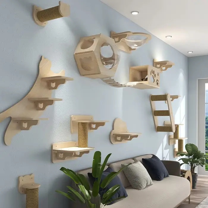 Étagères murales pour arbre à chat, 1 pièce, poteau à gratter pour plate-forme de saut pour chat et