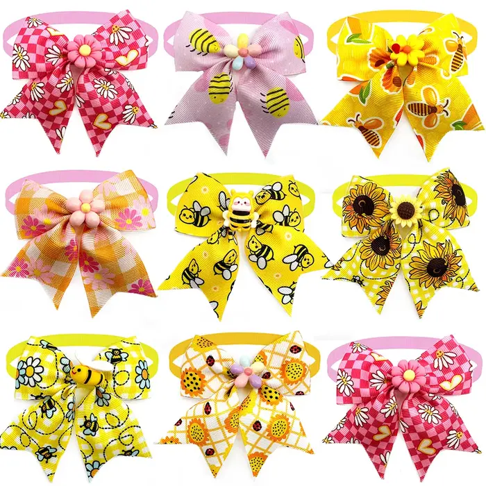 Nministériels ds papillon pour petit chien, 50 pièces, accessoires de toilettage pour animaux de com