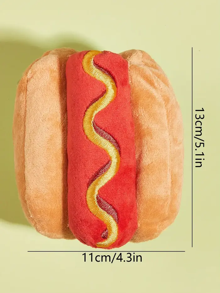 Jouet en peluche grinçant pour animaux de compagnie, conception de Hot Dog, jouet à mâcher Durable p