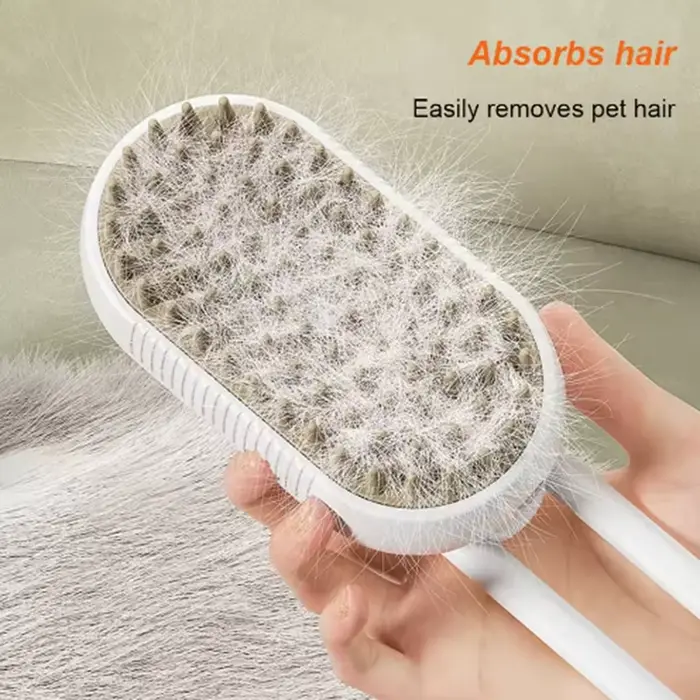 Brosse de Massage en Spray pour animaux de compagnie, pour chat, chien, un bouton, pulvérisation de