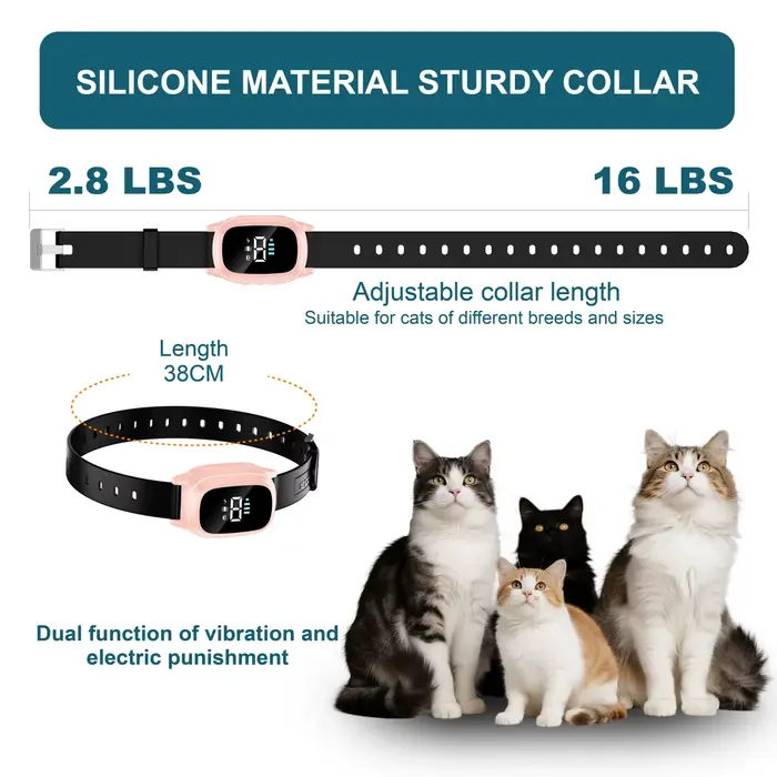 Collier d'entraînement automatique pour chat adapté aux chats et aux chatons