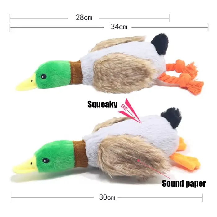 Jouet sonore de canard en peluche mignon, Animal grinçant, jouet pour chien, nettoyage des dents, co