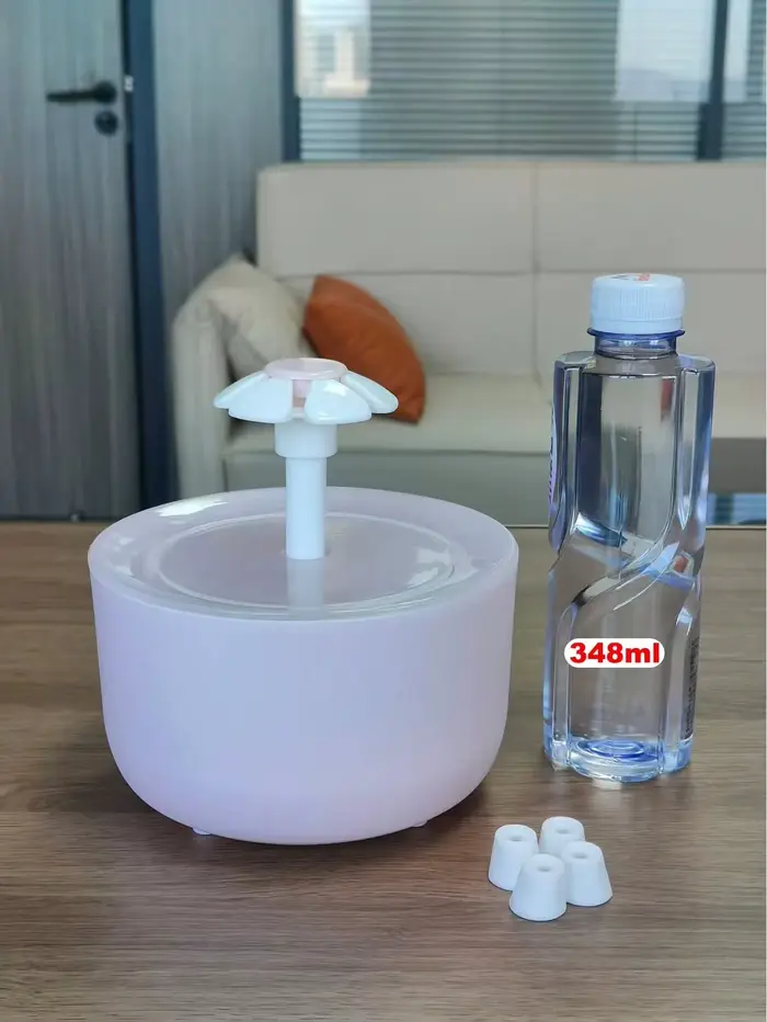 Fontaine à eau automatique pour chat, design floral, 1500ml/50.72oz, avec filtre de circulation, ali