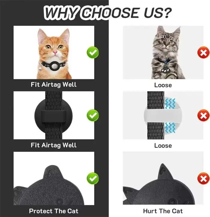 Collier pour chat Compatible avec Apple Airtag avec cloche