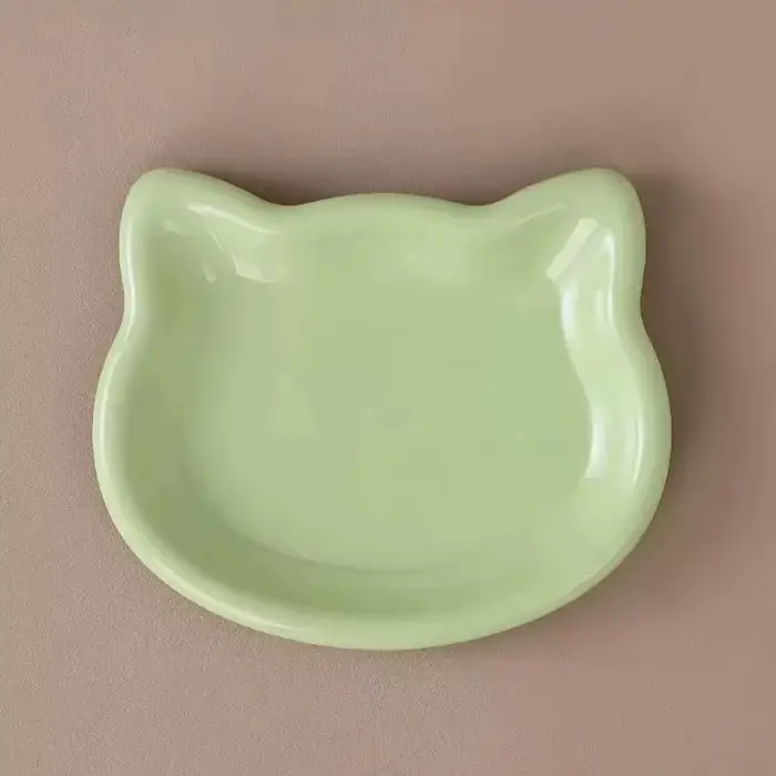 1 bol pour animaux de compagnie en forme de chat, couleur pastel, design animal mignon, plat antidér