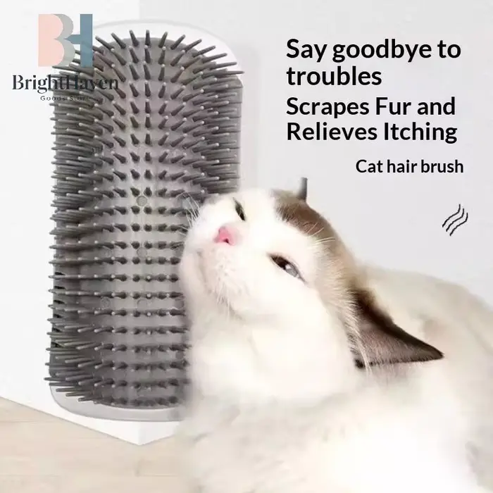 Brosse de toilettage auto-nettoyante murale Corner Cat, peigne de massage et éliminateur de poils po