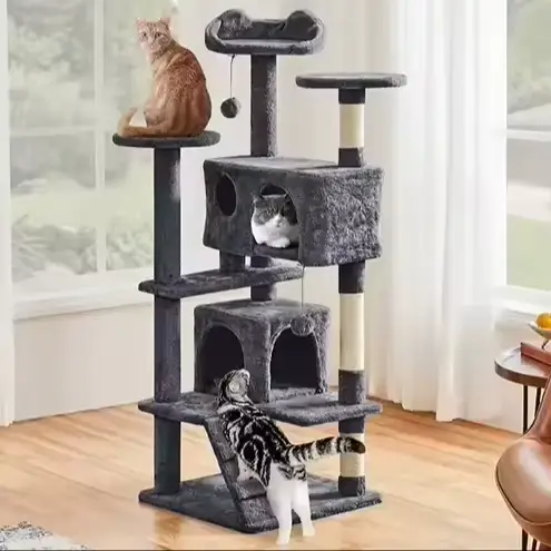 Tour d'escalade pour chat en bois massif moderne, écologique, toutes saisons, couleur personnalisée,