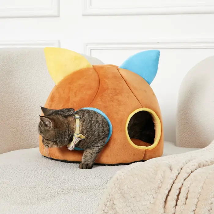 Nouveau panier-coussin rond confortable pour chat