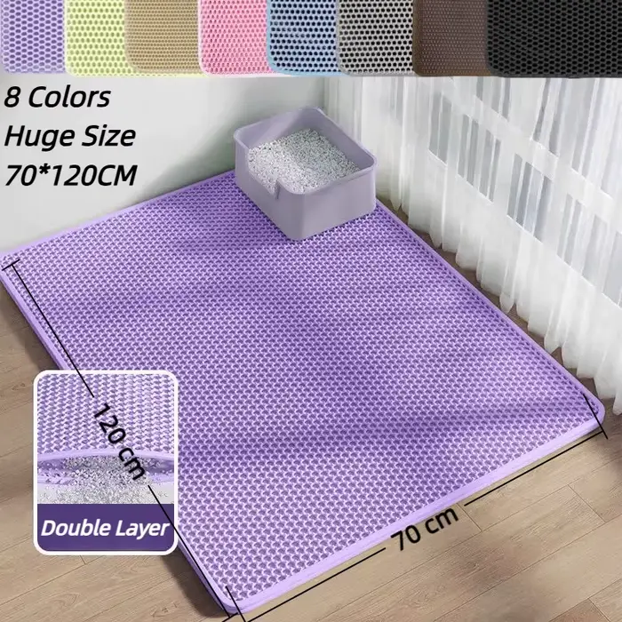 Tapis de litière pour chat violet