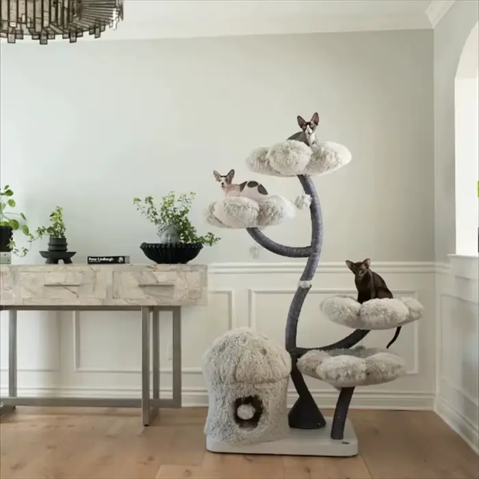 Arbre à chat en bois, tour à chat en bois