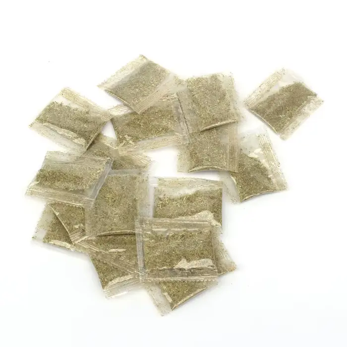 Sachet de poudre d'herbe à chat, menthe, pour cuir chevelu haché, petit sac, boule de poils digestif