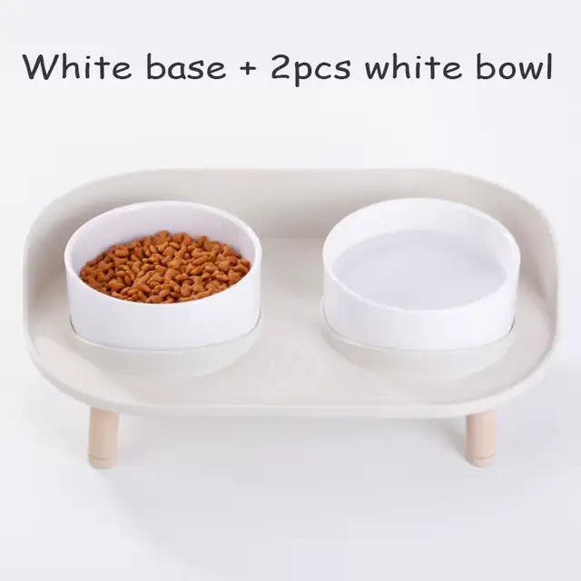 Double bol de sécurité pour chat, avec support en bois et tapis en Silicone, nourriture pour chaton,