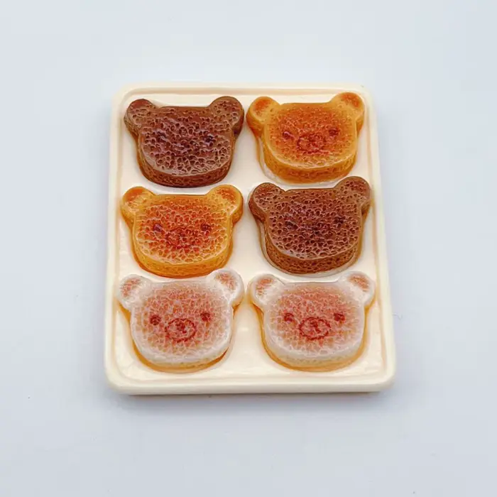 Assiette à dîner miniature 1/6 pour maison de poupée, petit ours, nourriture pour dessert, accessoir