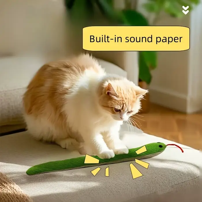 Jouet pour chat en lin de 42 cm, son de froissement, interactif, pour chaton, pour l'exercice et le