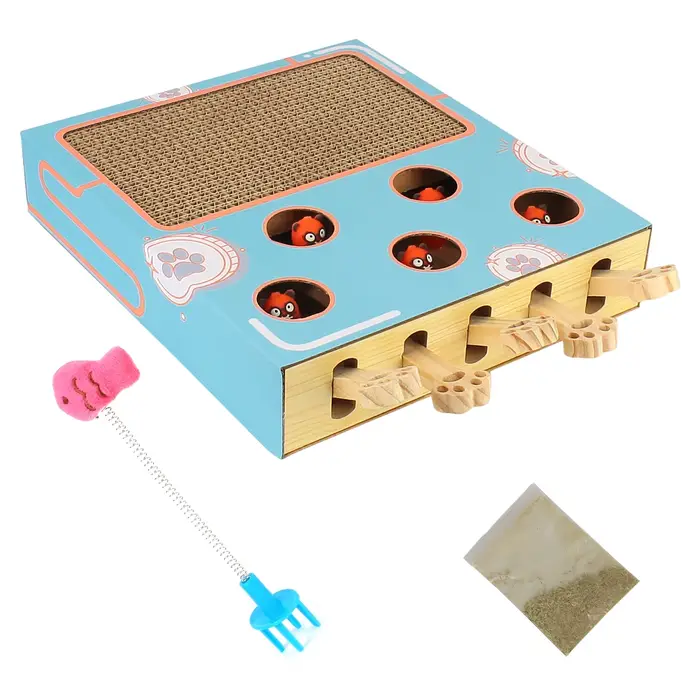 Boîte de jeu pour chat, labyrinthe interactif éducatif, frappé Gophers, bâton de chat drôle 3 en 1, 