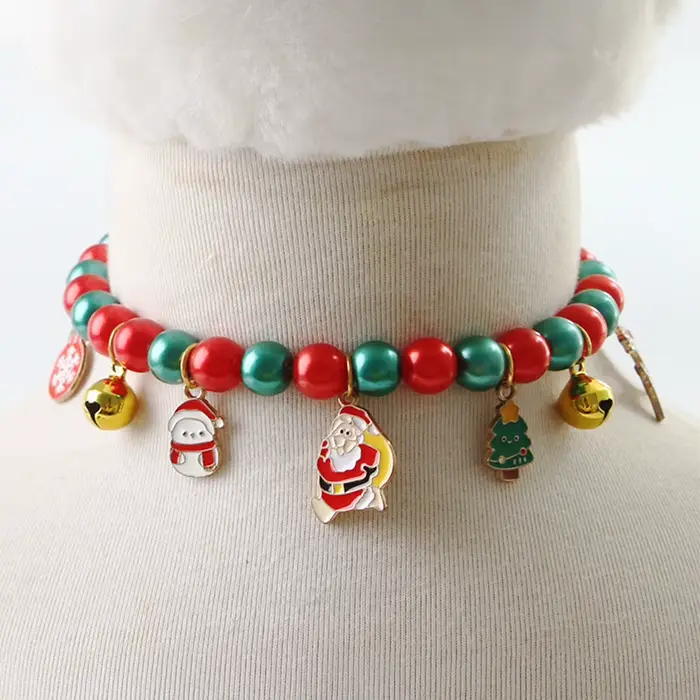 Collier cloche de noël multicolore pour chat, breloque porte-bonheur, couleur vibrante, bijoux pour 