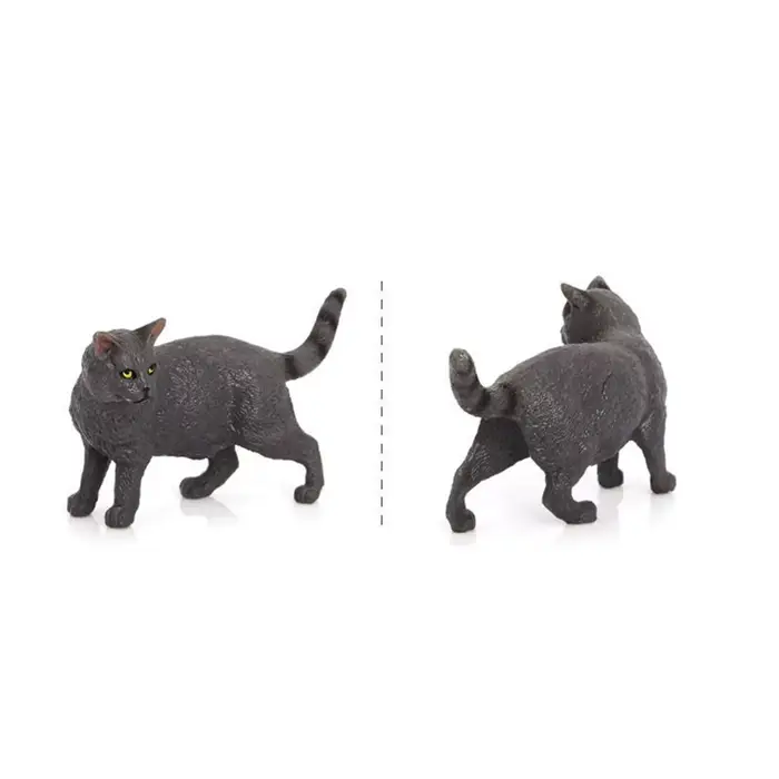 ‌ Simulation de chat Chartreux, décor de bureau, mignon chaton bleu français, ornement