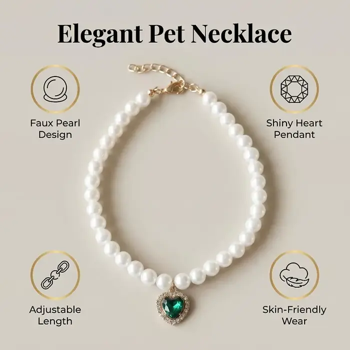 Collier de chat réglable, mignon et exquis, perles de haute Simulation, collier d'été pour animaux d