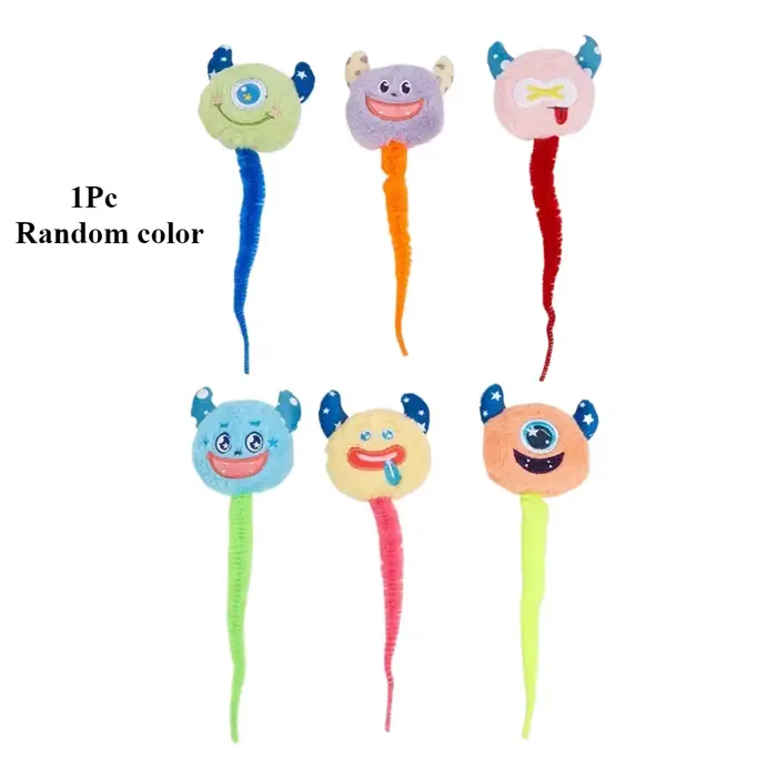 Jouet interactif en peluche pour chaton, monstre d'intérieur, ver, chenille, herbe-aux-chats, jouet