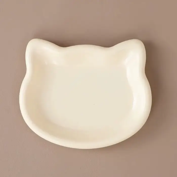 Bol pour chat en forme de chat mignon, assiettes Anti-chute en plastique, bol de nourriture antidéra