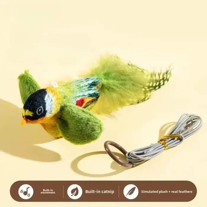 Jouet interactif d'intérieur pour chats, en forme d'oiseaux, sonore, avec herbe à chat, pour la pour