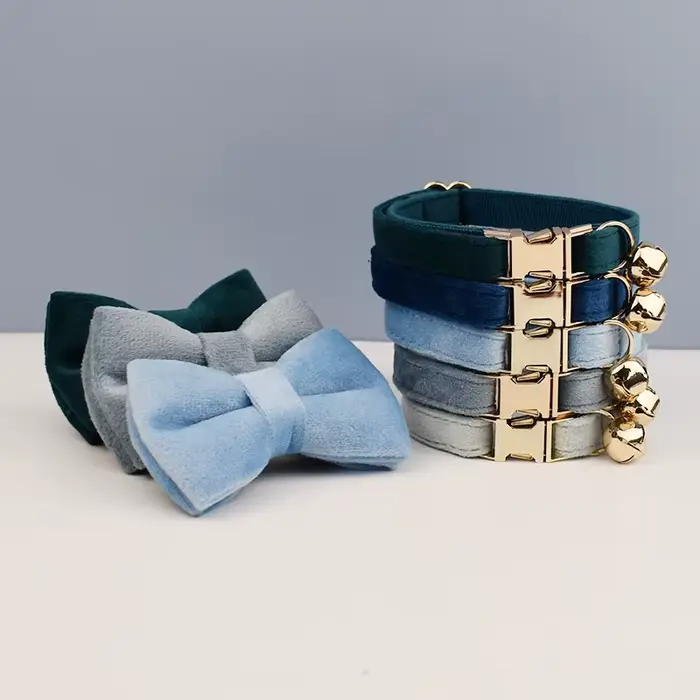Collier pour chat mignon avec nœud papillon, collier personnalisé pour chat avec clochette, gravure,