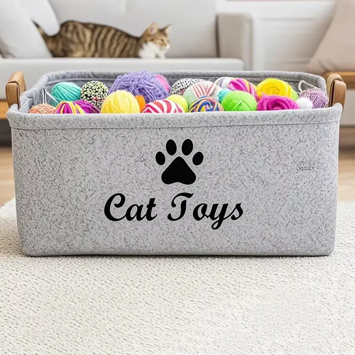 Panier de rangement de fournitures pour chats